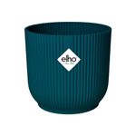 elho Vibes Fold Round 30 - Flower Pot from 100% Recycled Plastic - Indoor Plant Pot - Ø 29.5 x H 27.2 cm - Blue/Deep Blue