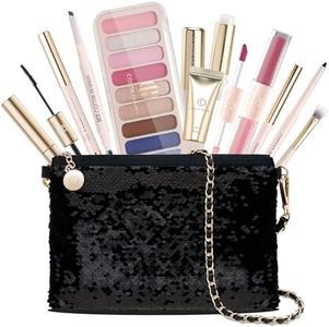 Color Nymph Teen Girls Makeup Kits, Makeup Set For Girls With Sequin Bag All In One Makeup Kit For Women Packed Individually 9 Colors Eyeshadow Palette Liquid Blush Lip gloss Mascara -Pink Blue