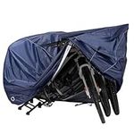 Navaris Bike Cover - Durable Water-Resistant Polyester - Cycle Covers for Outside and Inside Storage - Adjustable & Universal Outdoor Bicycle Rain Cover Accessories - Navy - XXL
