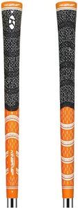 KINGRASPGolf Golf Grips 2 Piece Set-All Weather Corded Rubber Grips for Golf Clubs, Standard/Midsize/ Anti-Slip Rubber Golf Club Grips（Orange.Standard）