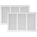 Vent Systems 30 x 20 cm - Pack of 2 Air Vent Covers - White - Metal Air Return Grill with Built in Pest Protection