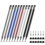 Stylus (10 Pcs),2-in-1 Stylus Pen for Touch Screen,High Precision and Sensitivity,Suitable for iPhone/ipad/Android Tablets,Compatible with All Touch Screens (Silver/Blue/Rose Gold/White/Black)