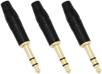 Fancasee 3 Pack 6.35mm Stereo Plug Replacement TRS 1/4" 6.35mm Male Solder Adapter Jack DIY Audio Cable Connector for Microphone Speaker Audio Cable Repair