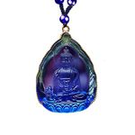 Medicine Buddha Necklace Goddess of Compassion Mercy Guan Yin Pendant Eliminate Suffering for Women Men Amulet Feng Shui Jewelry Blessing Gifts, Metal, Cubic Zirconia