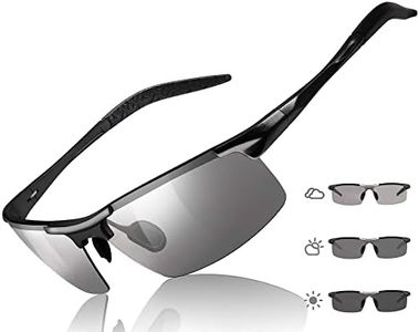 TJUTR Mens Polarized Photochromic Sunglasses Day & Night Driving Glasses Anti Glare | Ideal for Sport Cycling Driving