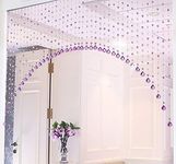 PINDIA Fancy Sparkling 4.5 Feet Wide Arch Bead Hanging Curtain with Pure Glass Drops - Purple (Set of 25 Strings)