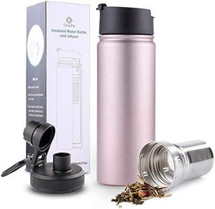 Infuser Travel Mug with Removable loose leaf Tea Strainer Bottle 18/8 Stainless Steel Insulated Tumbler for Women Rosegold