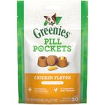 Greenies PILL POCKETS for Dogs Capsule Size Natural Soft Dog Treats, Chicken Flavor, 7.9 oz. Pack (30 Treats)