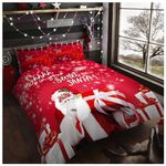 GC GAVENO CAVAILIA Xmas Duvet Bedding Sets King Size - Christmas Duvet Cover Set with Pillowcases - Polycotton Santa Xmas Quilt Cover (230x220cm) - Comfortable Bedding Bed Cover