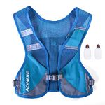 AONIJIE Marathon Running Vest Pack Water Hydration Backpack Outdoor Sport Bag Cycling Camping Climbing Rucksack (Blue+2pcs 250ml Bottles)