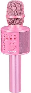 BONAOK Wireless Bluetooth Karaoke Microphone,3-in-1 Portable Handheld Karaoke Mic Speaker Machine Home Party Birthday for All Smartphones Q37 (P-Ink)