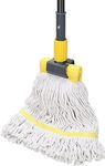 Commercial Mop Heavy Duty Industrial Mop with146 cm Long Handle and Jaw Clamp, Looped-End String Wet Cotton Mops for Floor Cleaning,Home,Office,Garage and Concrete/Tile Floor