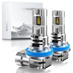 WAIXINGREN H8 H9 H11 Led Headlight Bulb, 26000LM 400% Ultra Brightness with Fan, 6500K White with High-Efficiency Cooling System, Canbus Ready, Plug and Play, Pack of 2 (H11/H8/H9)