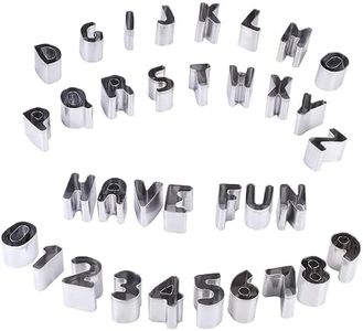Joyoldelf 41 Piece Cookie Fondant Cutters Set - Mini Alphabet Number Mathematical Symbols Biscuit Baking Mould with Storage Box, Stainless Steel (Silver)