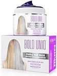 BOLD UNIQ Purple Hair Mask for Blonde, Platinum, Silver Hair - Banish Yellow Hues: Blue Masque to Reduce Brassiness and Condition Dry, Damaged Hair - Sulfate-Free Toner - 200ml