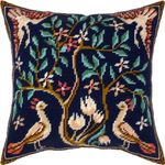 Birds. Needlepoint Kit w/Printed Tapestry Canvas (40 × 40 cm) — Needlepoint Cushion Kit for Creative Home Décor — Needlework Kit for Adult Beginners