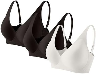 YAFINMO Deep V Bras for Women No Underwire Low Cut Push Up Bralettes Padded Comfy Smoothing Bras Seamless Lift Bralette 3PCS