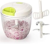 Vinipiak Manual Food Chopper Powerful Hand Held Chopper Mixer Processor to Chop Vegetables Fruits Nuts Onions Garlic Salad for Kitchen (3.5 Cup) by