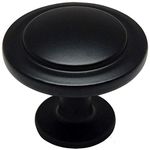 Cosmas 25 Pack 5560FB Flat Black Cabinet Hardware Round Knob - 1-1/4 Diameter