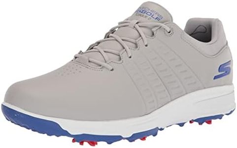 Skechers Men's Torque Waterproof Golf Shoe, Gray/Blue Sole, 10