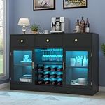 Auromie Wine Bar Cabinet with LED L