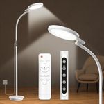 SAD Lamp, Round Floor Sun Lamp Therapy LightοΌ3-in-1 SAD Light Therapy Lamp with Remote & Touch Control & Adjustable Gooseneck for Reading/Office/Home