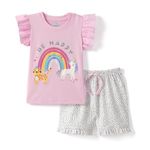 Nauti Nati Boys & Girls Clothing Set (AS-1010_Pink/White_12-18 Months)