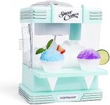 Nostalgia Snow Cone Shaved Ice Machine - Retro Table-Top Slushie Machine Makes 20 Icy Treats - Includes 2 Reusable Plastic Cups & Ice Scoop - Aqua