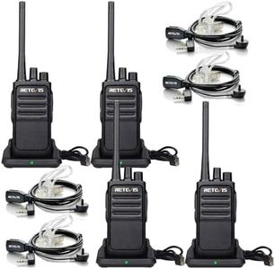 Retevis RT617 Talkie Walkie Longue Portée, PMR446 Talkies-Walkie Professionnel, VOX, 16 Canaux CTCSS/DCS, Talkie Walkie avec Oreillette, pour Randonnées, Camping, Cadeau Homme(Noir, 2 Pièces)
