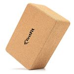 FirstFit Yoga Block | Non-Slip and Supra Grip Natural Cork Yoga Brick | Regular & Handstand Blocks | Wrist Support Wedge | Calf Stretch Wedge | Exercise Accessories for Women & Men