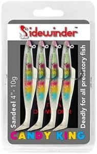 Sidewinder Candy King Sandeel Fishing Lures 4" 4 Per Pack