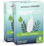 Vaporeze Vapor Pads, Soothing All Natural Eucalyptus + Menthol Scent, Universal Refill Pad for Humidifiers, Vaporizers and Plug-Ins, 8 Hour of Vapors for Congestion Relief, Non Medicated (16)