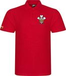 Super Lemon Premium Wales Rugby Supporters Polo Shirt – Celebrate Welsh Heritage and Show Your Team Pride in Style | Perfect for Rugby Fans, Matches, and Everyday Wear! (Medium) Red