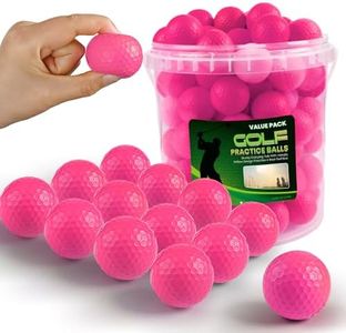 FINGER TEN Foam Golf Practice Balls Value 100 Pack with Bucket, Soft Lightweight & High-Visibility Mixed Colors Balls with Durable Construction for Indoor Outdoor Use (Pink, 100 Pack)