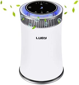 Luby Purificatore d'aria per la Casa con vero Filtro HEPA, Filtro dell'aria Portatile per Polvere, Fumatori, Polline, Peli di Animali Domestici, Febbre da Fieno, Odore di Cucina
