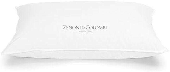 Zenoni & Colombi | Guanciale Cuscino da Letto in Piumino e Piuma d'oca con Fodera in 100% Cotone, Anallergico e Antiacaro | Made in Italy | Marilleva