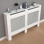 Wisfor Extra Height Radiator Cover Wood: Internal Height 40 Inch Extra Large White Horizontal Slat Heater Covers Modern Tall Radiator Shelf Thicken MDF Wooden Hallway Home Office Furniture Decorative