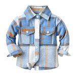 Winzik Toddler Boys Long Sleeve Button Down Shirt, Baby Boys Girls Plaid Flannel Dress Shirts Tops 1-6 Years (5-6 Years, 1#)