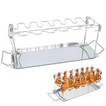 Bakiauli Chicken Drumstick Grill Rack with Drip Tray, Stainless Steel BBQ Stand, Outdoor Grill for Oven and Field Grill