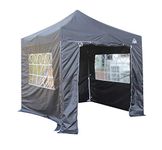 All Seasons Gazebos 2.5x2.5 Fully Waterproof Pop up Gazebo With 4 Zip up Sides and Accessories - Black