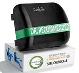 ComfiLife Lumbar Support Back Pillow Office Chair and Car Seat Cushion - Memory Foam with Adjustable Strap and Breathable 3D Mesh (Black)