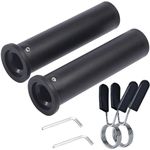 Olympic Adapter Sleeve (2 PCS), Converts 1" Standard Weight Plate Posts to 2" Olympic Weight Plate Posts, Suitable for 1" Standard Barbell Bars, Heavy Duty Nylon and Removable end Cap-2Pcs Clips Set