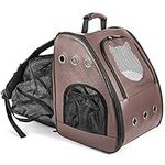 Large Cat Backpack, Fits Large Fat Cat up to 9kgs (20 lbs), Leather Cat Carrier Backpack, Airline Approved Cat Travel Vented Backpack Carrier