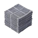 Glynniss Kitchen Dish Cloths for Washing Dishes, Cotton Dish Rags for Drying Cleaning, Pack of 8 Dishcloths (Grey, 12x12 inches)