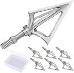 Bombrooster Archery Broadheads 100/125 Grain Stainless Steel Fixed Blade Broadheads for Crossbow Recurve Bow and Compound Bow