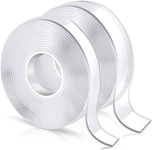 Nano Double Sided Tape,Multipurpose Removable Adhesive Transparent Grip Mounting Tape Washable Strong Sticky Heavy Duty for Carpet Photo Frame Poster Décor,Durable Traceless No Residue(2pk