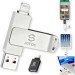 Genuine Apple MFi Certified 256GB Photo Stick for iPhone 17 16 15 14 13-3-in-1 Real Capacity Flash Drive - External Memory Storage for iPad, Android, Mac & PC - 1-Tap Auto Photos & Videos Backup