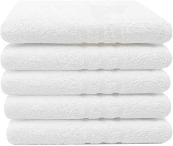 ZOLLNER Set de 5 Serviettes de Bain, 100x150 cm, Coton, Blanc