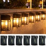 btfarm 【6 Pack】 Solar Fence Lights Outdoor Garden, Solar Outdoor Wall Lights Waterproof Retro LED Wall Lights for Garden Fence Patio Decking Gate Yard Decoration (Warm White)