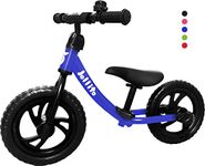 Jollito® 12" Lightweight No-Pedal Kid’s Balance Bike/Air-Free Tires with Bell Height Adjustable (2-6 Yrs) Indoor/Outdoor Color Box Best Gift(Blue)